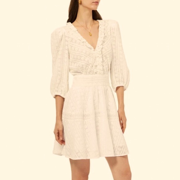 NWT SANDRO Gianni Broderie Anglaise
Embroidered Cotton Mini Dress Size 8 - Picture 3 of 13